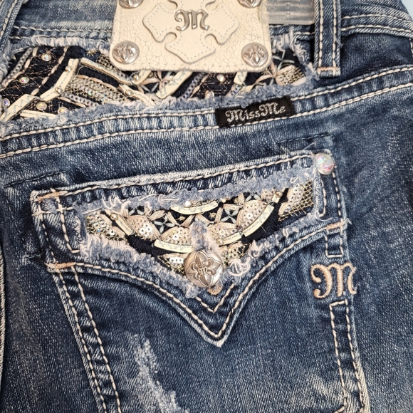 Miss Me Jeans mid-rise crop distressed sequence A25 - Picture 11 of 12